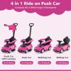 Licensed Mercedes Benz Push Car for Toddlers by INFANS, 3 in 1 Sliding Walking Car with Push Handle, Horn, Music, Underneath Storage, Foot-to-Floor Ride on Toys for Boys Girls, Pink view 3