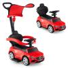 Licensed Mercedes Benz Push Car for Toddlers by INFANS, 3 in 1 Sliding Walking Car with Push Handle, Horn, Music, Underneath Storage, Foot-to-Floor Ride on Toys for Boys Girls, Red view 1