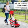 Licensed Mercedes Benz Push Car for Toddlers by INFANS, 3 in 1 Sliding Walking Car with Push Handle, Horn, Music, Underneath Storage, Foot-to-Floor Ride on Toys for Boys Girls, Red view 2