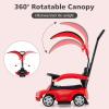 Licensed Mercedes Benz Push Car for Toddlers by INFANS, 3 in 1 Sliding Walking Car with Push Handle, Horn, Music, Underneath Storage, Foot-to-Floor Ride on Toys for Boys Girls, Red view 3