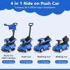 Licensed Mercedes Benz Push Car for Toddlers by INFANS, 3 in 1 Sliding Walking Car with Push Handle, Horn, Music, Underneath Storage, Foot-to-Floor Ride on Toys for Boys Girls, Blue view 3