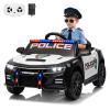 12V Police Car Ride On Car for Kids, Ride on Toy with Remote Control, Emergency Alert Tones, Megaphone, Flashing Lights, Music, Spring Suspension view 1