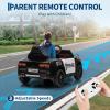 12V Police Car Ride On Car for Kids, Ride on Toy with Remote Control, Emergency Alert Tones, Megaphone, Flashing Lights, Music, Spring Suspension view 3