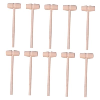 OUNONA Boys and Girls Beat Toy 10pcs Wooden Hammer for Children Educational Toy Home Decor Tool Interactive Parent-child Play