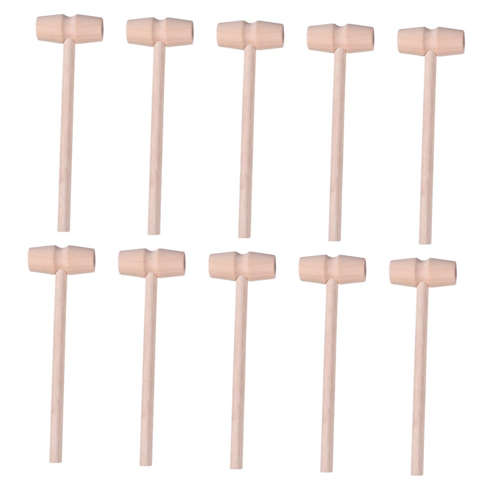 OUNONA Boys and Girls Beat Toy 10pcs Wooden Hammer for Children Educational Toy Home Decor Tool Interactive Parent-child Play
