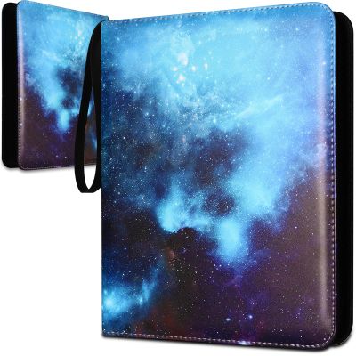 1080 Pockets Card Binder 9 Pocket, Trading Card Binder with 60 Page Removable Sleeves, Zipper Card Book Album Holder[PROTECTIVE][PLEASANT TOUCH SURFACE] Blue SKY