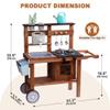 ROBOTIME Mud Kitchen for Kids Outdoor with Wheels, Fun Wooden Kid Kitchen Playset for Backyard Pretend Cooking, Outdoor Sink & Storage, Role Play Toy for Boys and Girls Ages 3+ view 2