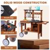 ROBOTIME Mud Kitchen for Kids Outdoor with Wheels, Fun Wooden Kid Kitchen Playset for Backyard Pretend Cooking, Outdoor Sink & Storage, Role Play Toy for Boys and Girls Ages 3+ view 3