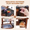 ROBOTIME Mud Kitchen for Kids Outdoor with Wheels, Fun Wooden Kid Kitchen Playset for Backyard Pretend Cooking, Outdoor Sink & Storage, Role Play Toy for Boys and Girls Ages 3+ view 4