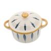 Kisangel Ceramic Steamed Egg Bowl with Lid Hand-painted Complementary Food Serving Bowl for Adults Steaming Storing Dishes and Serving Delicacies view 1