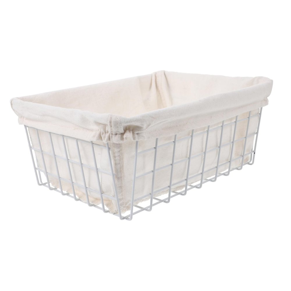 ABOOFAN Lined Storage Box Wire Storage Basket Fabric Organizer Baskets for Kitchen Freezer