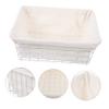 ABOOFAN Lined Storage Box Wire Storage Basket Fabric Organizer Baskets for Kitchen Freezer view 3