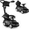 Licensed Mercedes Benz Push Car for Toddlers by INFANS, 3 in 1 Sliding Walking Car with Push Handle, Horn, Music, Underneath Storage, Foot-to-Floor Ride on Toys for Boys Girls, Black view 1