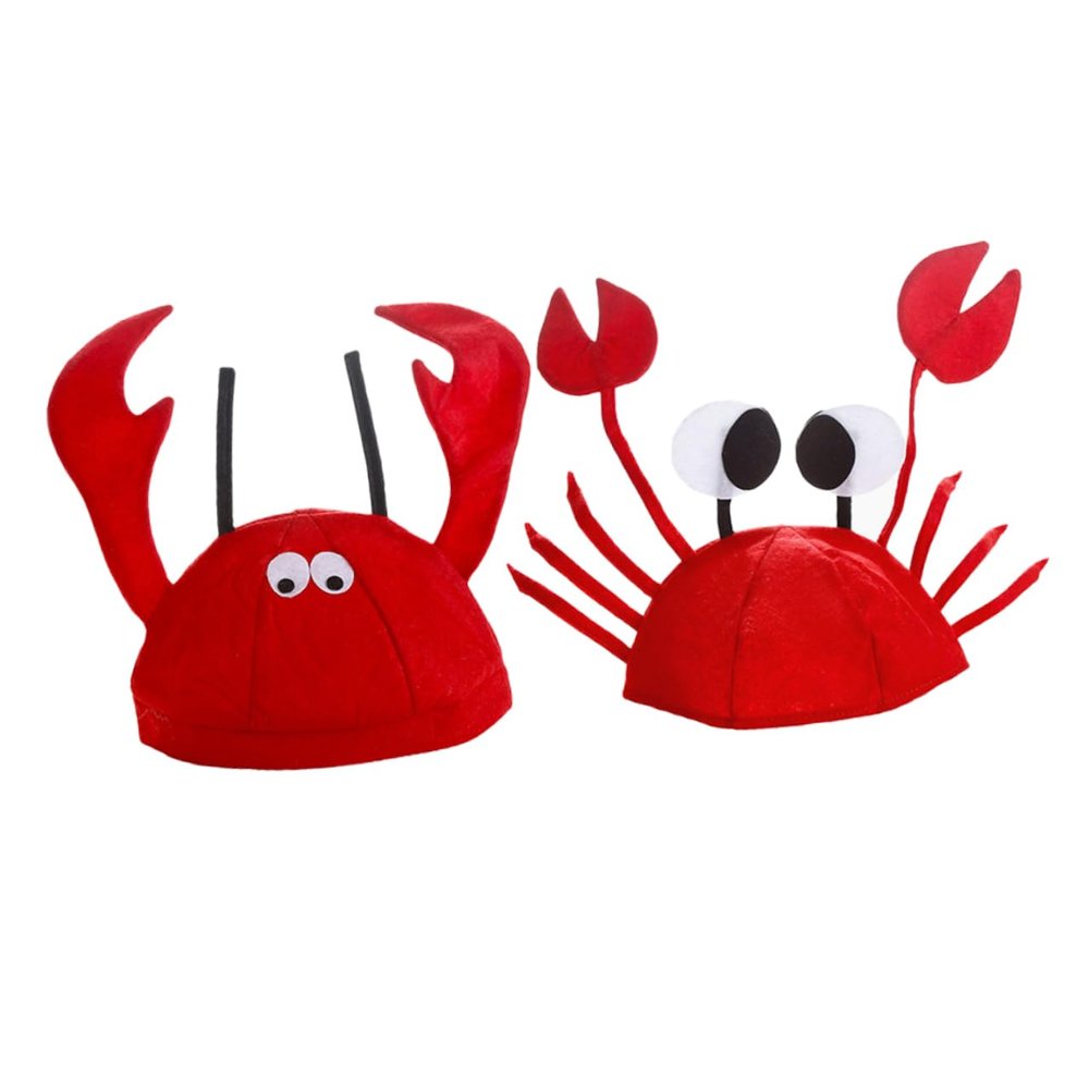 Zerodeko Fun Hat Set Cartoon Crab Lobster Animal Costume Party Hat Photo Prop Masquerade Dance Performance