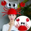 Zerodeko Fun Hat Set Cartoon Crab Lobster Animal Costume Party Hat Photo Prop Masquerade Dance Performance view 2
