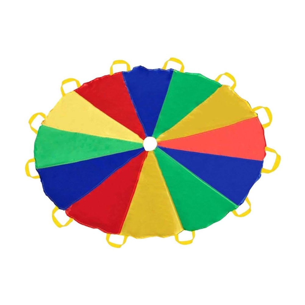 JunZheHub Play Parachute Rainbow Parachute Lightweight, Foldable,with Handles Team Games for Kids Backyard Parks Entertainment Family