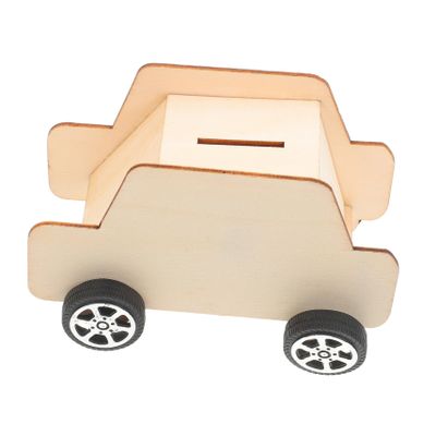Abaodam 5pcs Wooden Car Shaped Piggy Bank for Boy Girl Unfinished Money Saving Pot Creative Storage Box for Boy Girl Room Decor Encourages Saving Habits