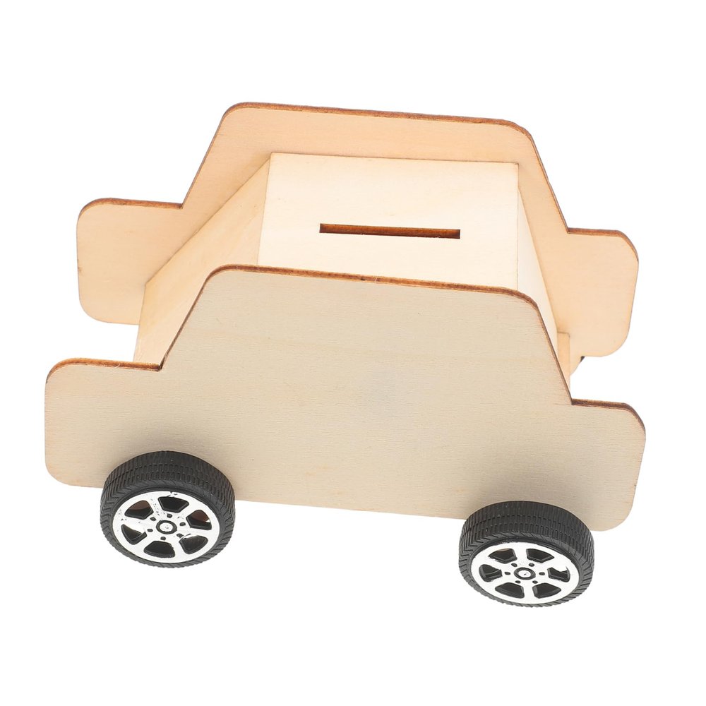 Abaodam 5pcs Wooden Car Shaped Piggy Bank for Boy Girl Unfinished Money Saving Pot Creative Storage Box for Boy Girl Room Decor Encourages Saving Habits