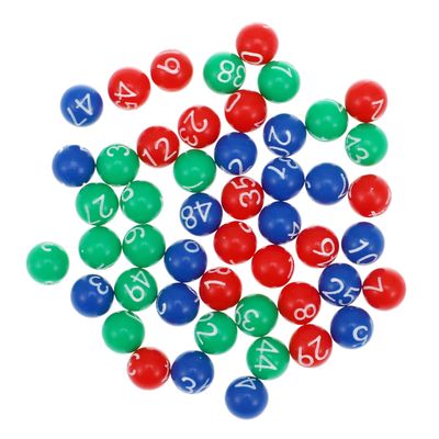 Abaodam 49pcs Bingo and Raffle Game Balls Read Plastic Balls for Parties Fundraisers and Game and Fun Accessories
