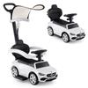 Licensed Mercedes Benz Push Car for Toddlers by INFANS, 3 in 1 Sliding Walking Car with Push Handle, Horn, Music, Underneath Storage, Foot-to-Floor Ride on Toys for Boys Girls, White view 1