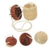 DECHOUS 3pcs Crossbody Bag Decorative Toddler Purse Rattan Craft and Acorn Design view 2