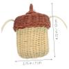 DECHOUS 3pcs Crossbody Bag Decorative Toddler Purse Rattan Craft and Acorn Design view 4