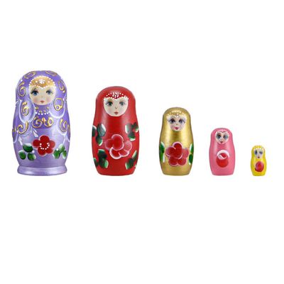 Milisten Cute Stacking Dolls Home Decor Russian Traditional Matryoshka Dolls Hand Painted Wooden Toys Random Color
