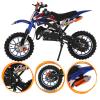 feneihe 50cc Kids Dirt Bike, 2-Stroke Gas Dirt Bike, Gas Bike for Kids 8-14, Gas Power Pocket Rocket Bike,Gas Motorcycle with Front Rear Disc Brakes, Off Road Motorcycle Max Load 330Lbs Blue view 1