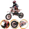 feneihe 50cc Kids Dirt Bike, 2-Stroke Gas Dirt Bike, Gas Bike for Kids 8-14, Gas Power Pocket Rocket Bike,Gas Motorcycle with Front Rear Disc Brakes, Off Road Motorcycle Max Load 330Lbs Red view 1