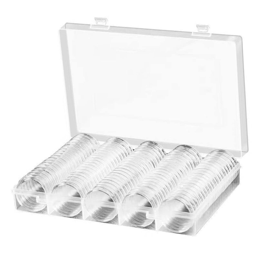 Artibetter 30mm Coin Capsules Holder Portable Coin Protector Hinged Lid for Collectors and Hobbyists