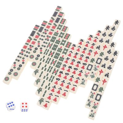 ERINGOGO 1 Set Mini Mahjong Game Set Portable Travel Board Game for Family Gatherings Materials Box Fun and Engaging Entertainment for All
