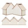 Abaodam 5pcs Unfinished Wooden Piggy Banks for Boy Girl Change Container for Savings Creative Bank Design Birthday for Boys and Girls view 1