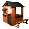 Easy Playhouse: Big Outdoor Wooden Playhouse - Working Door & Windows, Side Serving Station & Bench, Sink & Stove, Backyard Creative Toy Home, Kids 3+ view 1