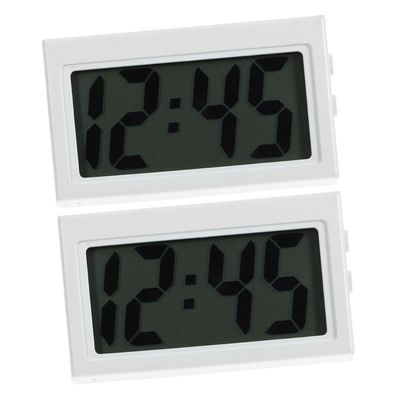 LOORGVEL 2pcs Small Digital Clock for Car Dashboard Minimalist Silent Clock Accessories Unique Design for Vehicles Portable and Lightweight for Students and Boy Girl