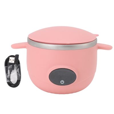 HEEPDD Smart Insulated Bowl, 500ml Large Capacity Toddler Smart Insulated Bowl 45 Degree Centigrade Heating Constant Temperature Magnetic Rechargeable kid Food (Pink)