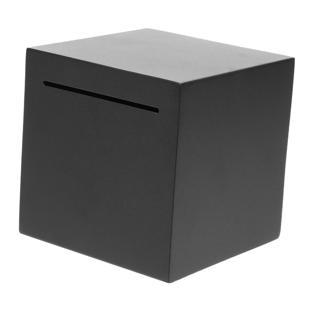 ABOOFAN Unbreakable Stainless Steel Piggy Bank for Adults Square Money Saving Box Lock Sturdy Coins Container for Home and Desktop Savings