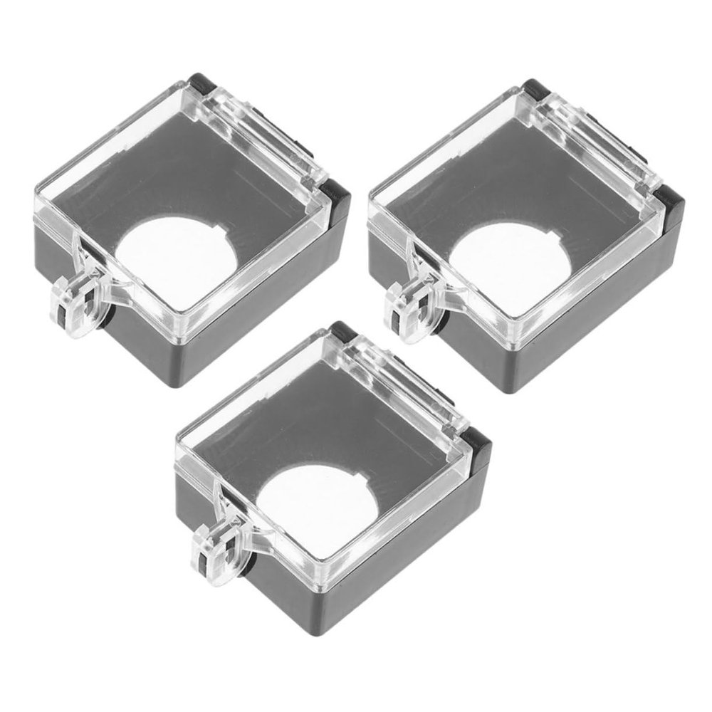 Unomor 3pcs Safety Emergency Stop Button Cover Plastic Push Button Switch Cover Latch Lock