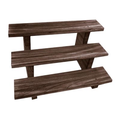 Healifty Wooden Display Shelf for Plants Compact Tiered Action Figure Stand Rustic Desktop Organizer for Home Decor and Collectibles