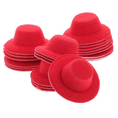 Abaodam 20pcs Miniature Fabric Jazz Hats for Dolls Small Dress-up Accessories for Boys and Girls Pretend Play Home Decor and Photo Props Cute Hats for Miniature Scenes