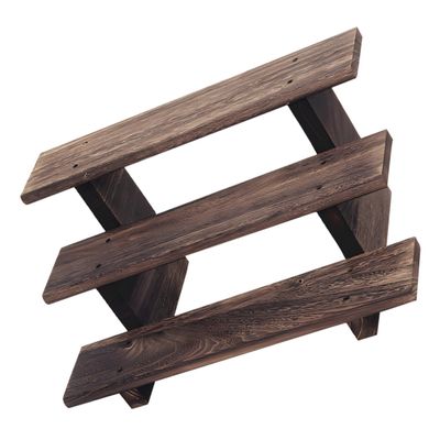 ABOOFAN Rustic Wooden Display Rack Figures Plant Holders and Collectibles 3-Tier Desktop Organizer Stand 40cm Vintage Style for Home Decor and Collectors