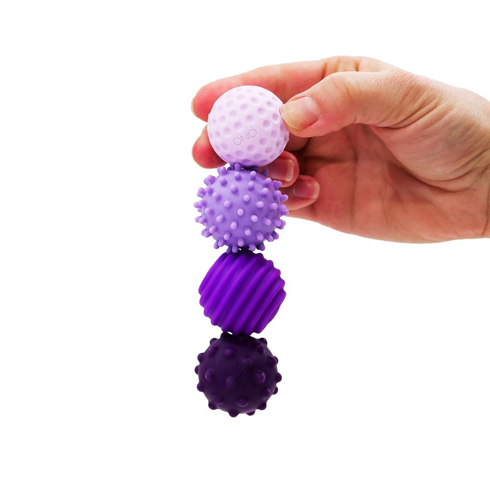 ONO Signets  Silicone Magnetic Balls with Textured Dimples, Bumps, and Waves | Fun to Play with Fidget Toy for Adults | Help Relieve Stress, Anxiety, Tension (Lavender, Set of 4)