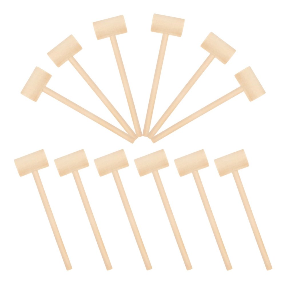 Ciieeo Funny Mallet Toy 12pcs Mini Hammers for Boys and Girls Wooden Gavel Toy for Baby Toddlers Boys and Girls