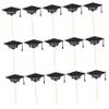 Unomor 32pcs Graduation Cake Decorative Toppers Paper Cake Picks Birthday Toppers for Themed Parties view 1