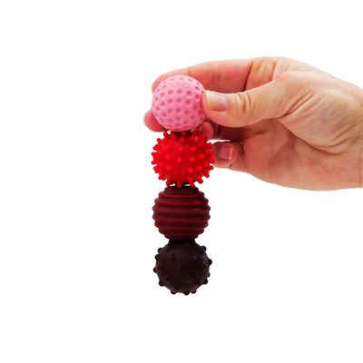 ONO Signets  Silicone Magnetic Balls with Textured Dimples, Bumps, and Waves | Fun to Play with Fidget Toy for Adults | Help Relieve Stress, Anxiety, Tension (Ruby, Set of 4)