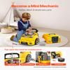 VEVOR Engine Toy, 60 Pieces, Kids Mechanic Car Repair Set with Removable Parts, Lights and Sounds, Steering Wheel and Horn, Kids Mechanic Workshop Set for Toddler Ages 3 Years and Up, Yellow view 3