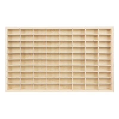 1:64 Scale Toy Car Display Case Organizer Storage, Wooden Wheel Rack Wall Mounted with 80 Compartments, Stylish Diecast Car Display Rack for Toy Car, Collectibles, Figurines (77.5x4x47cm)