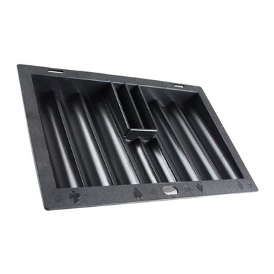 Kisangel Poker Chip Tray Small Poker Table Chips Holder Poker Chip Holder Tray Serving Poker Chip Carrier Compartments Poker Table Chip Tray Poker Chips Dealer Trays Removable Black Plastic