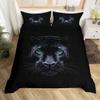 jejeloiu Kids Lion Bedding Set Toddler Size, Safari Print Comforter Cover 3D Wild Animal Pattern Duvet Cover Boys Girls Teens Bedroom Decor with 1 Pillow Case (No Comforter) view 3