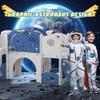 12 in 1 Toddler Slide, Astronaut Themed for Baby Slide Toddlers Aged 3+, with Astronaut,Telescope, Basketball Hoop and Ring Toss, Toddler Playset Blue Gray Combo view 2
