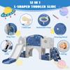 12 in 1 Toddler Slide, Astronaut Themed for Baby Slide Toddlers Aged 3+, with Astronaut,Telescope, Basketball Hoop and Ring Toss, Toddler Playset Blue Gray Combo view 3